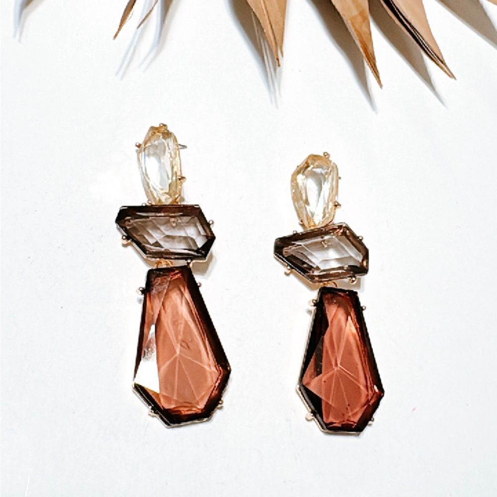 Crystal drop earrings S727 - Picture 3 of 5